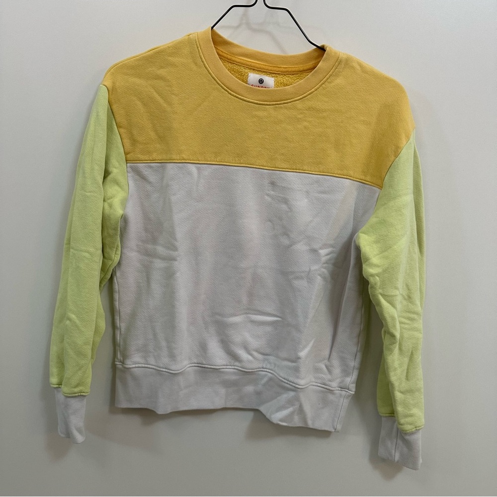 Sundry Color Block Yellow Sweatshirt Oversized - image 2
